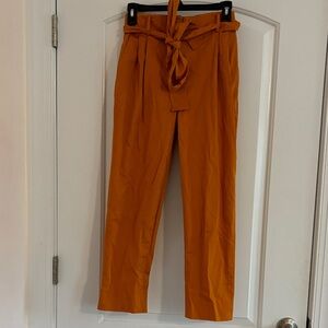 Women's Orange Tie-Waist Pants